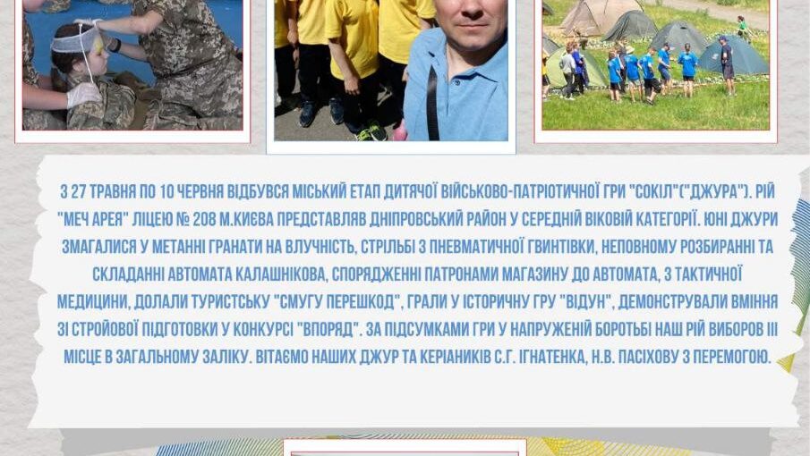 Перемога у військово-патріотичній грі "Сокіл" - "Джура"