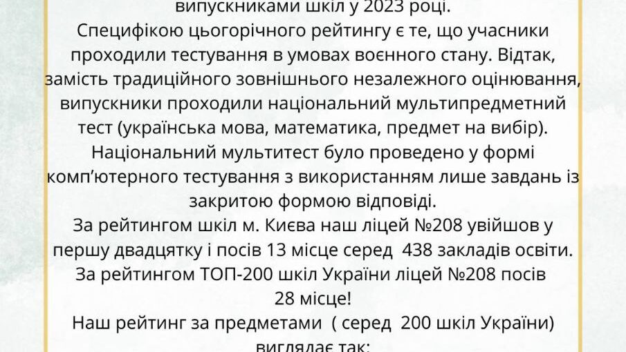 Рейтинг шкіл України за результатами НМТ