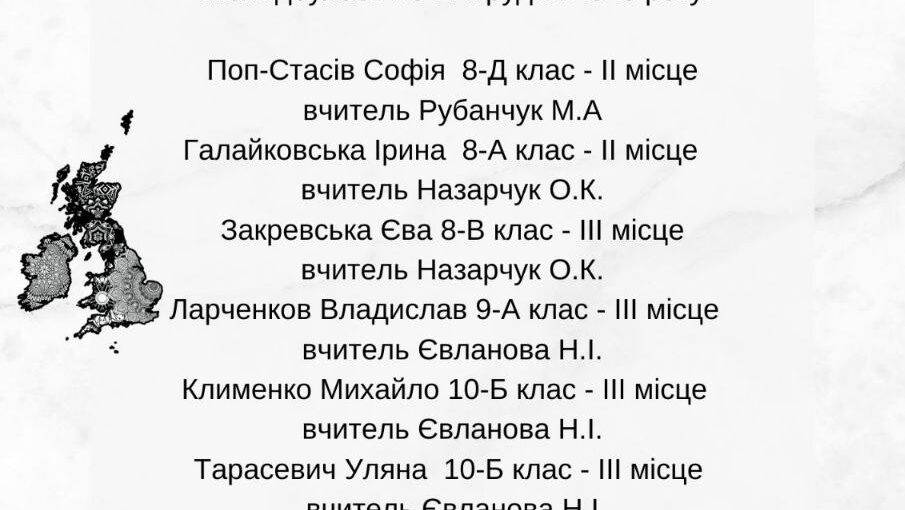 Призери олімпіади з англійської мови!